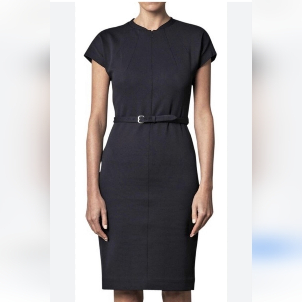 Diane Von Furstenburg Nwts Maizah Zip Front Piqued Stretch Sheath Dress